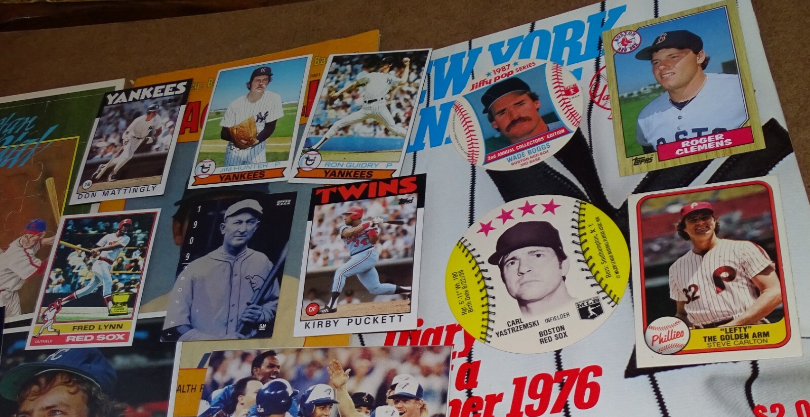 Baseball Junk from Storage – unopened stamps, 1976 Yankees Book, 1970s/89s cards