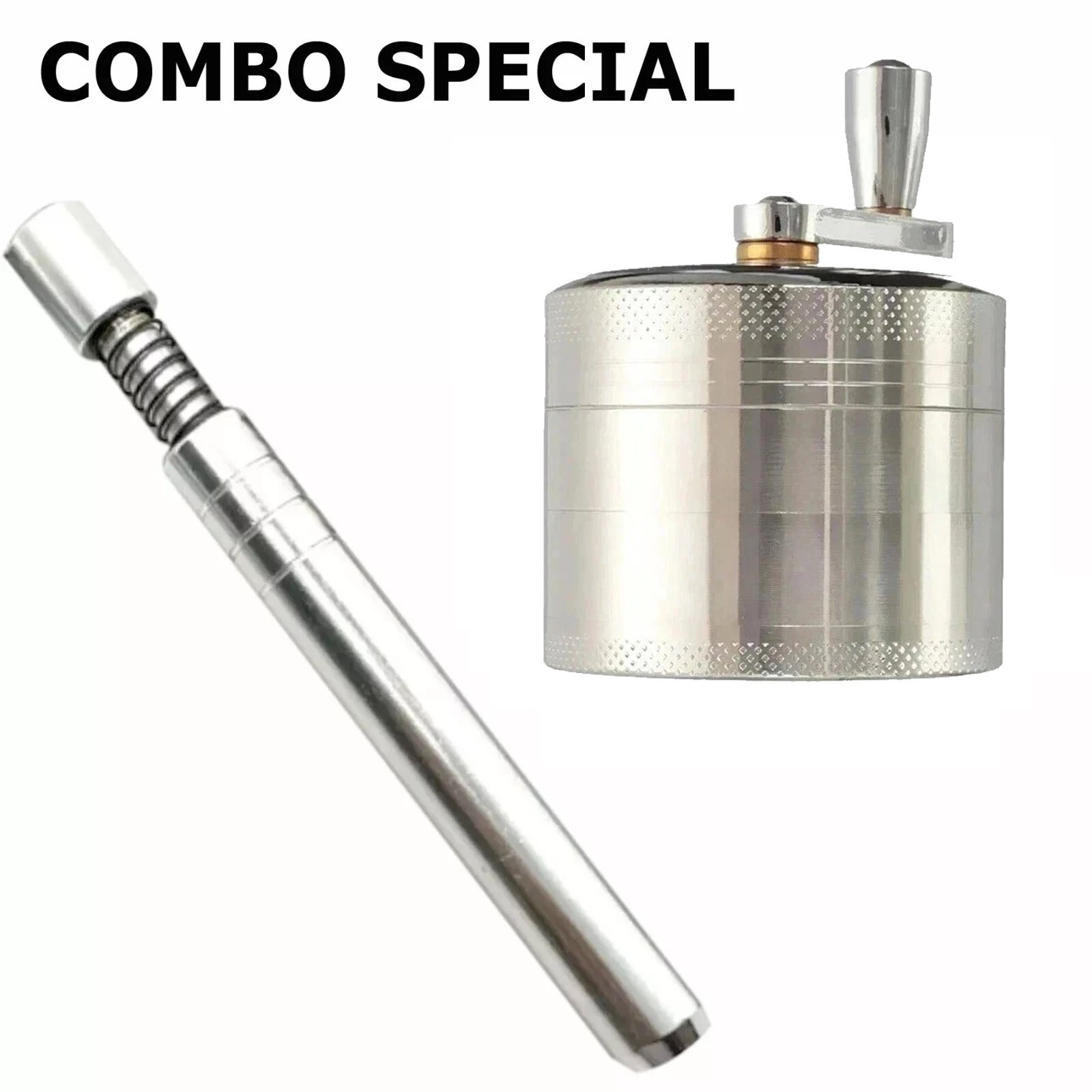 5 PCS Herb Tobacco Grinder Spice Herbal Metal Smoke Crusher Handle Hand Muller