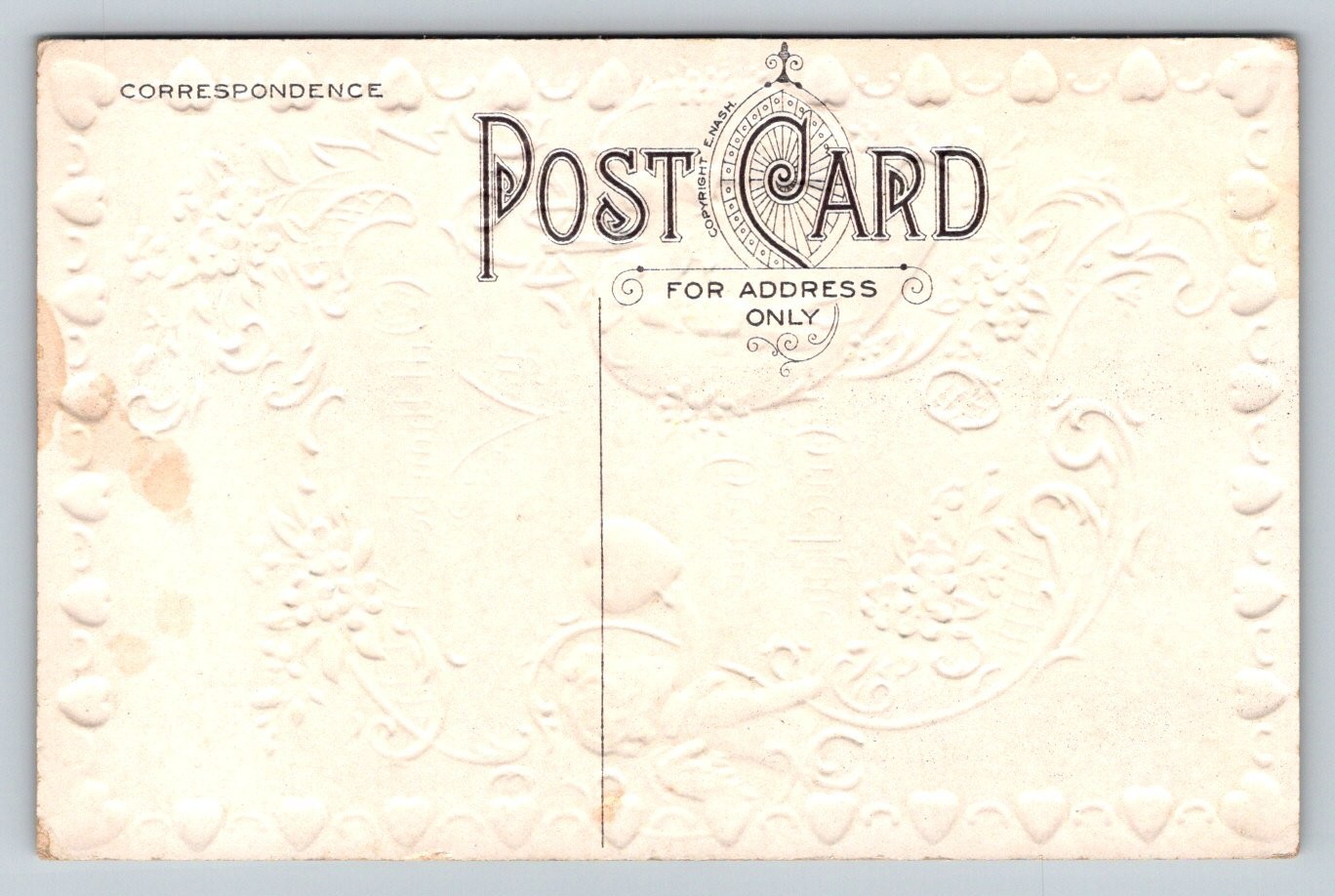 Edwardian Embossed Valentine Postcard E Nash Cherub Couple Forget-Me-Nots V-50