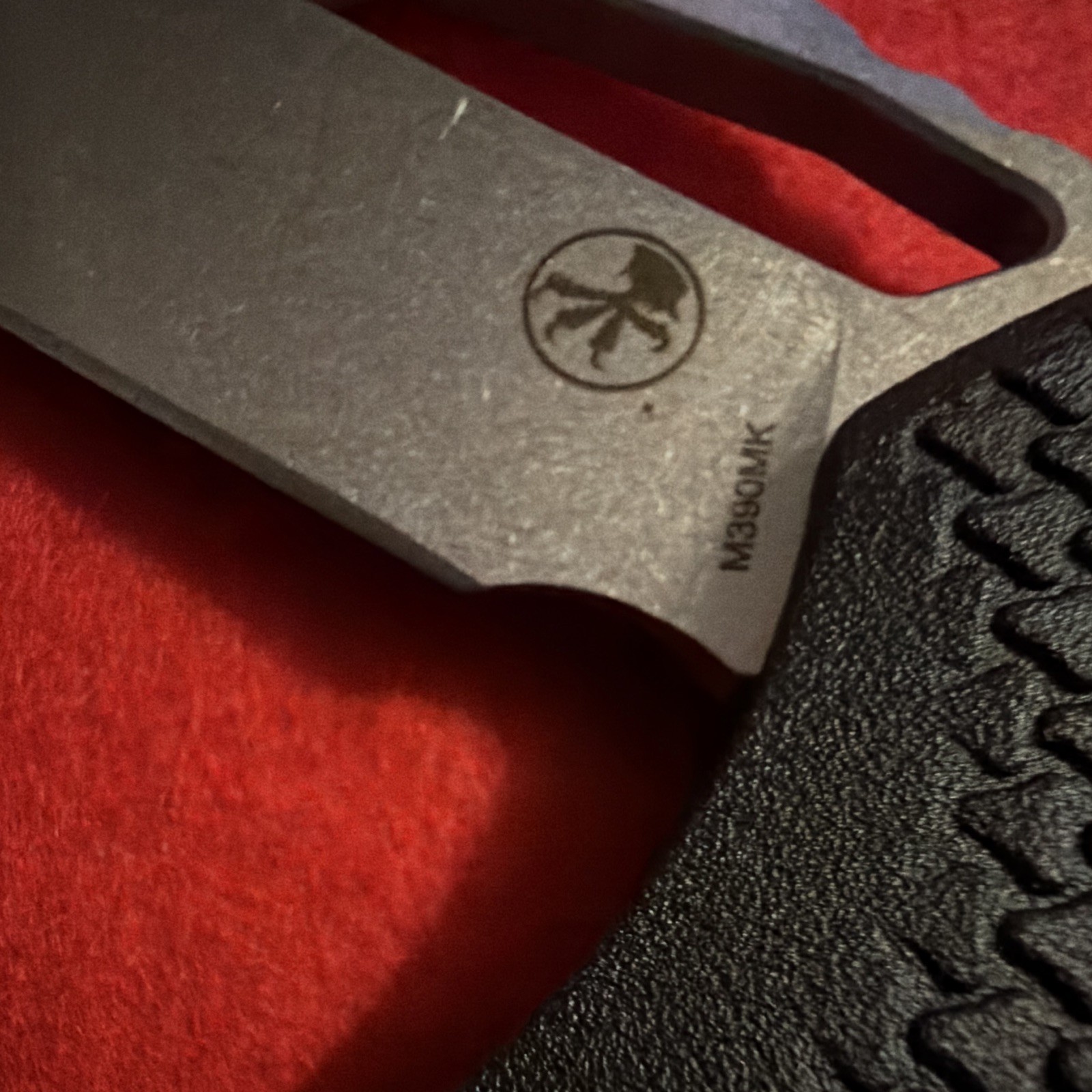 Microtech MSI RAM-LOK M390MK Plain Edge Drop Point Black Plastic Handle Clip