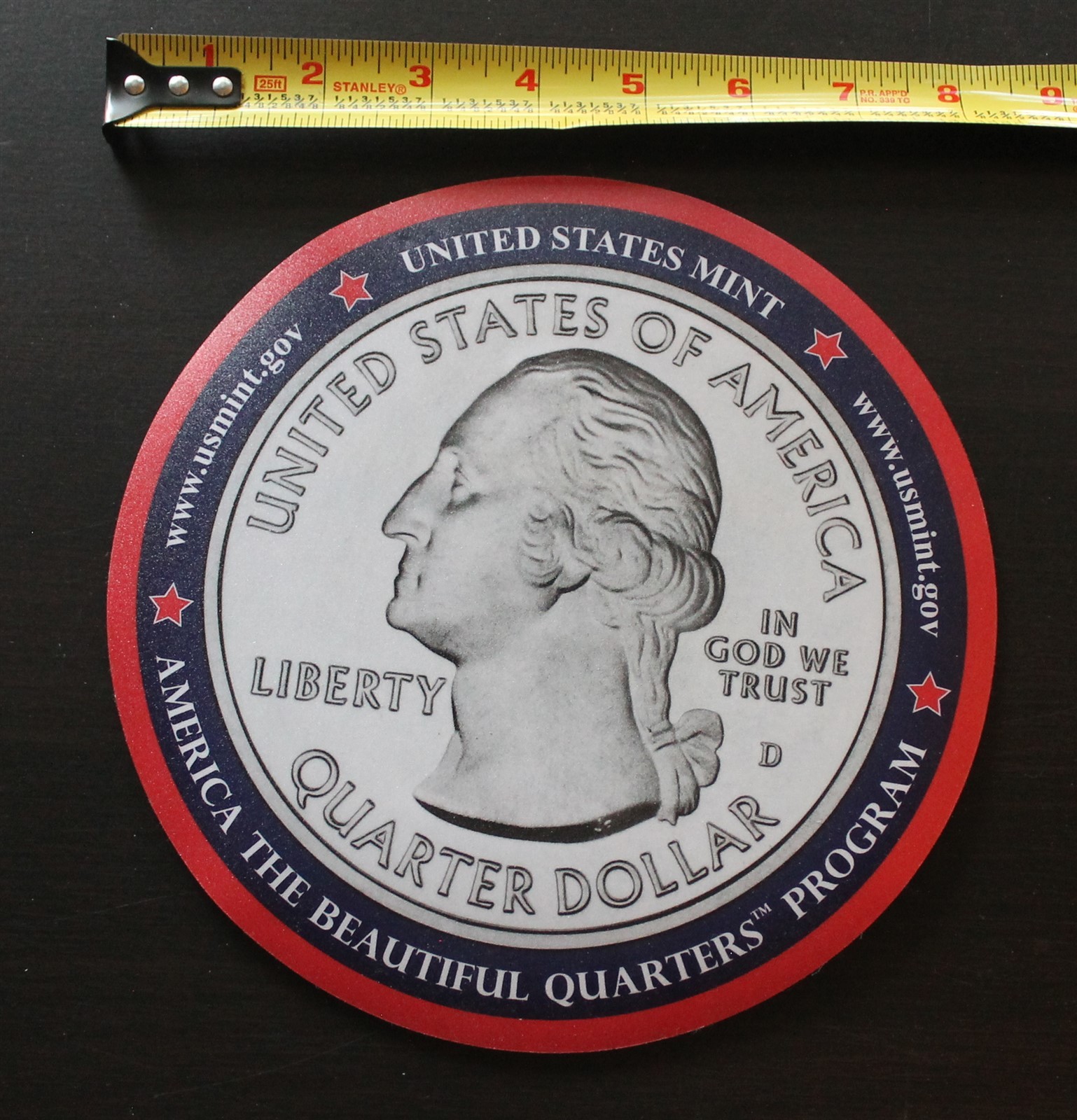 U.S. Mint promotional mouse pad – U.S. quarter