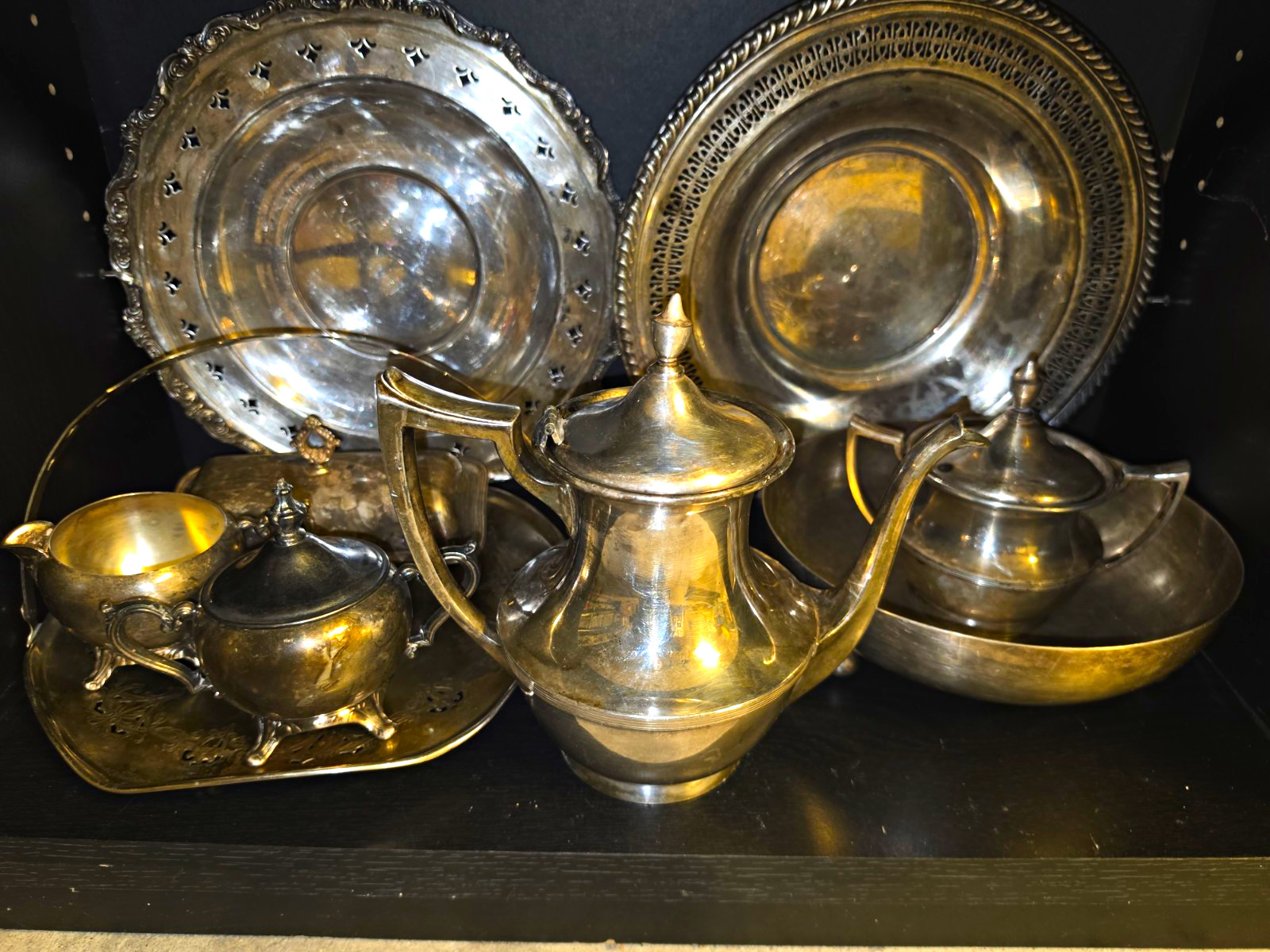 Cool Tea Set For Kids? Silver Plated Vintage/? / Idk. Maybe Something Worth