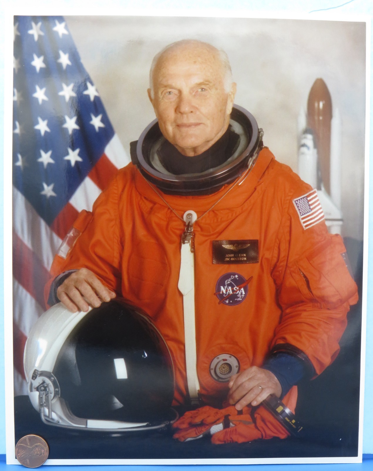NASA press PHOTO STS-95 Space Shuttle Discovery / Official Portrait JOHN GLENN