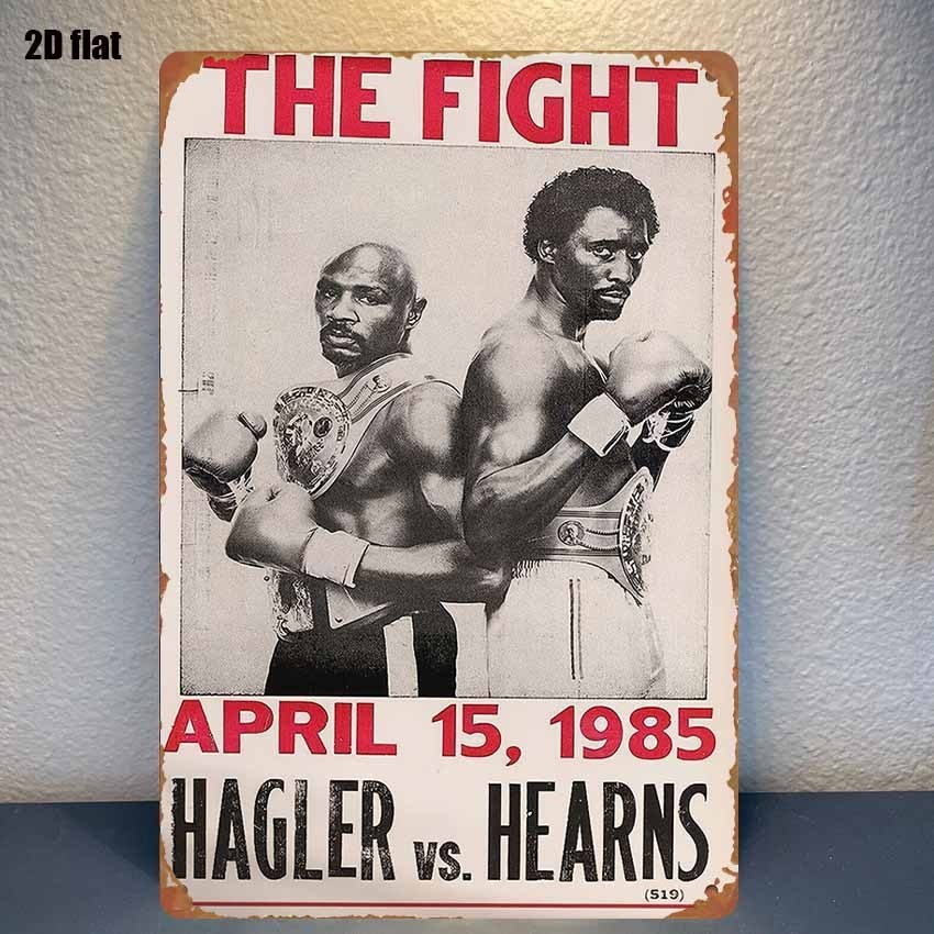 Hagler Vs Hearns 1985 Boxing Match Poster Tin Metal Signs Home Décor 8×12