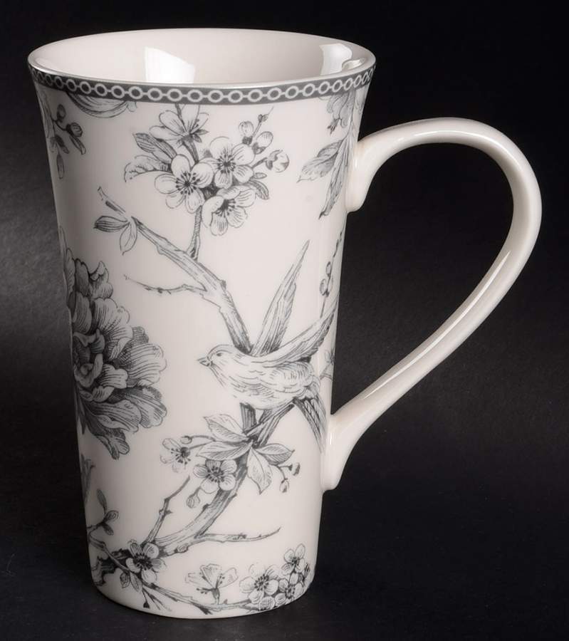 222 Fifth Adelaide Grey and White Latte Mug 9831741