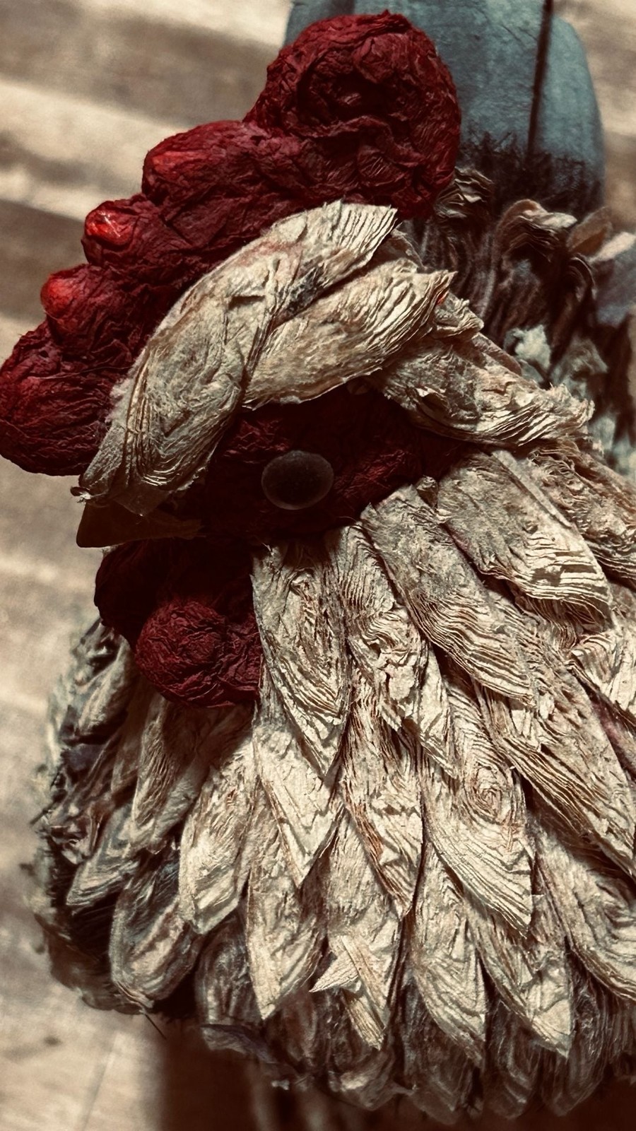 Decorative Paper Mache Rooster Figurine Farmhouse Decor