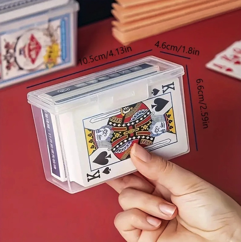 3PCS Clear Plastic Playing Card Storage Boxes: Deck Holders for Poker & Games