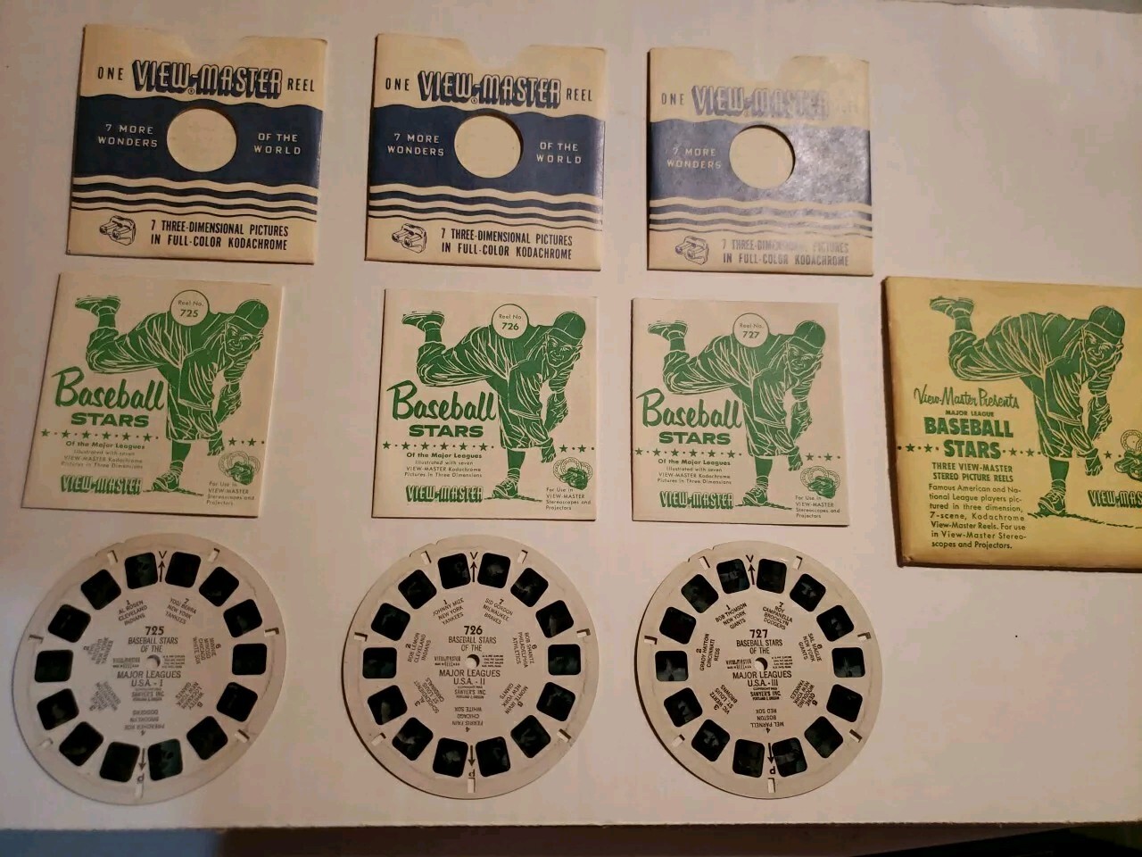 Sawyers 1953 Baseball Stars Of The Major Leagues View Master Reels 725 726 727