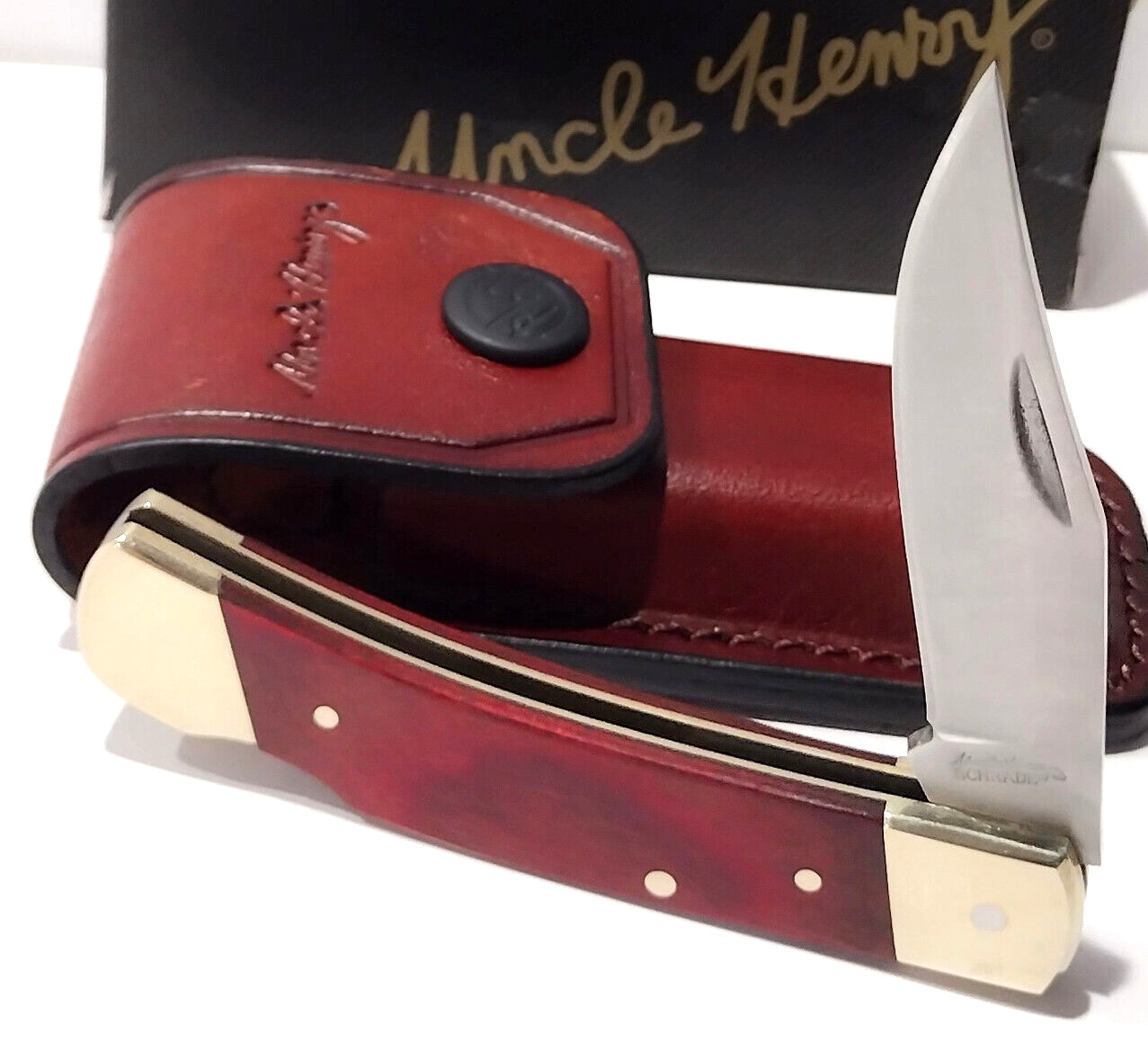 Schrade Old Timer Uncle Henry Smoky Lockback Folding Pocket Knife Sheath New LB5
