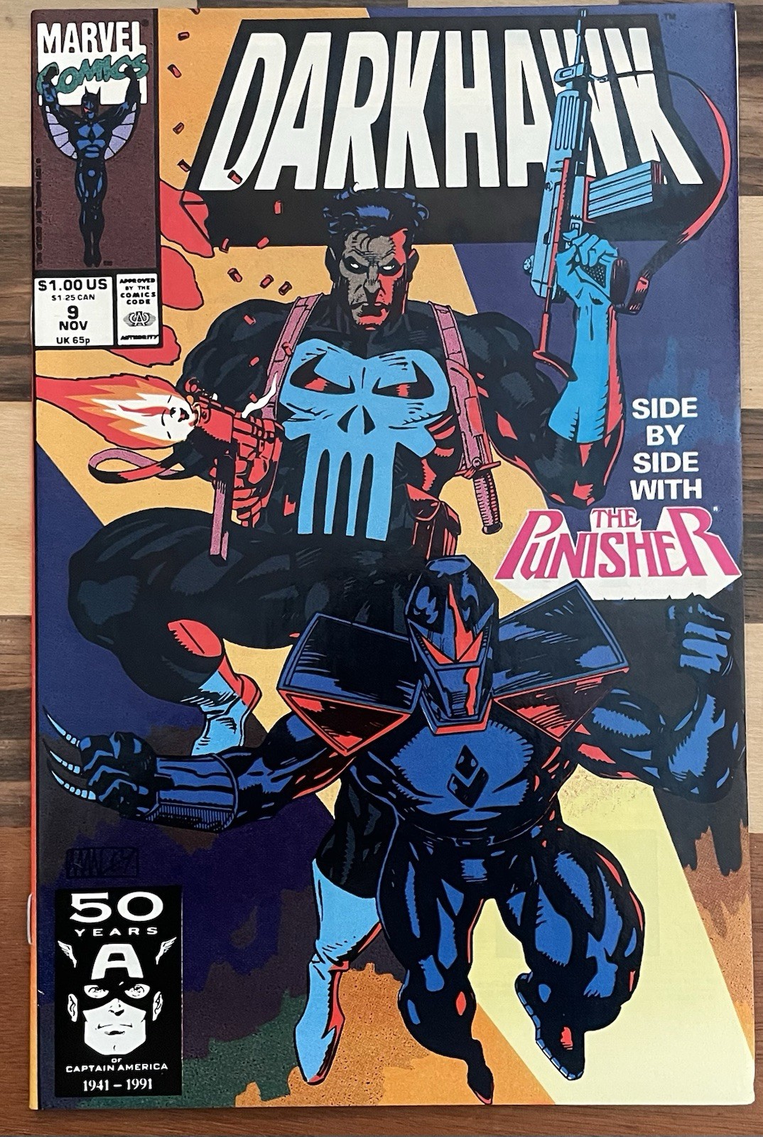 Marvel Comics Darkhawk #9 1991 Side by Side with The Punisher Chichester Hotz