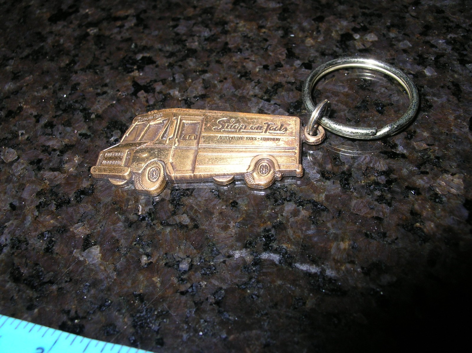 Snap On Tools Key Ring 3 1/4 Inches long Bronze color Super Service Keyring