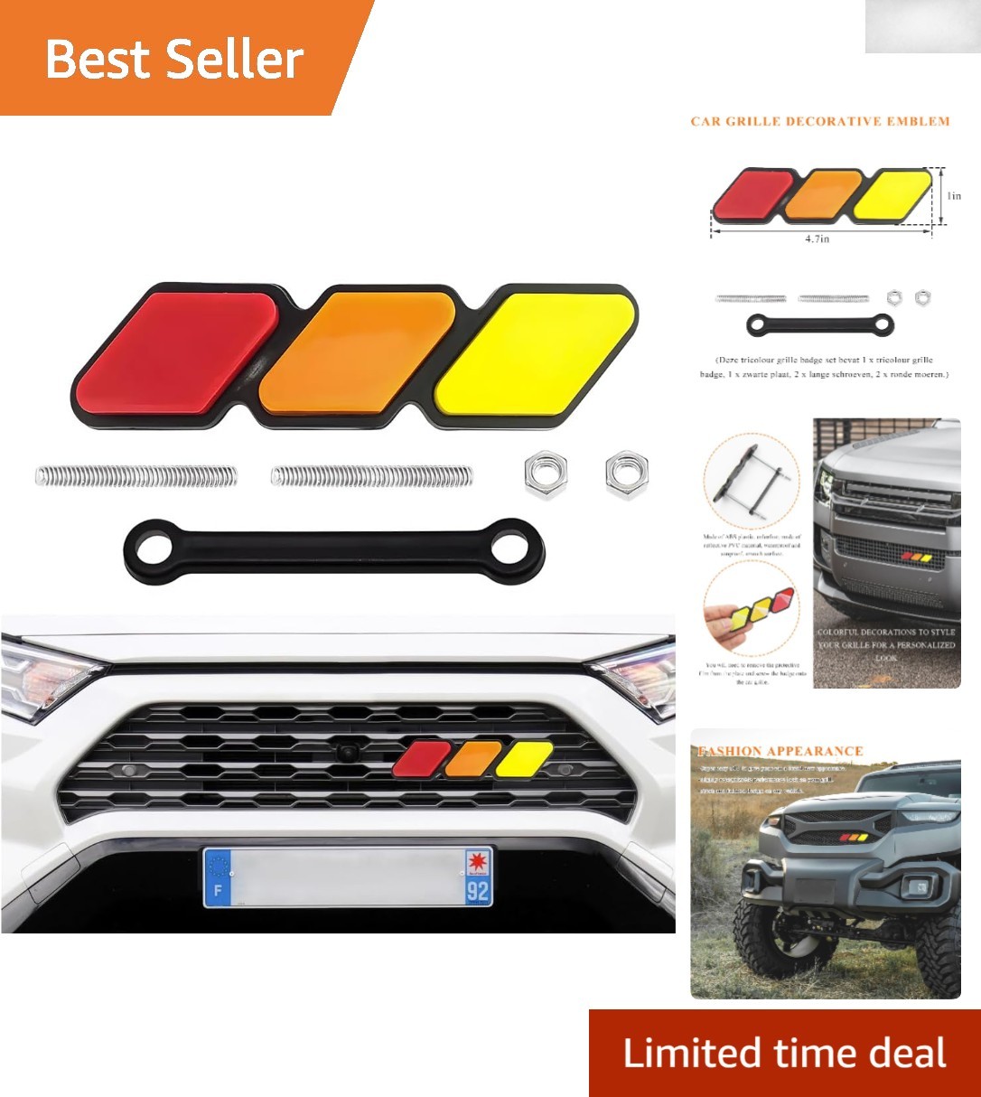 Personalized 3-Color Grille Badge for Tacoma/4Runner – Fashionable Upgrade