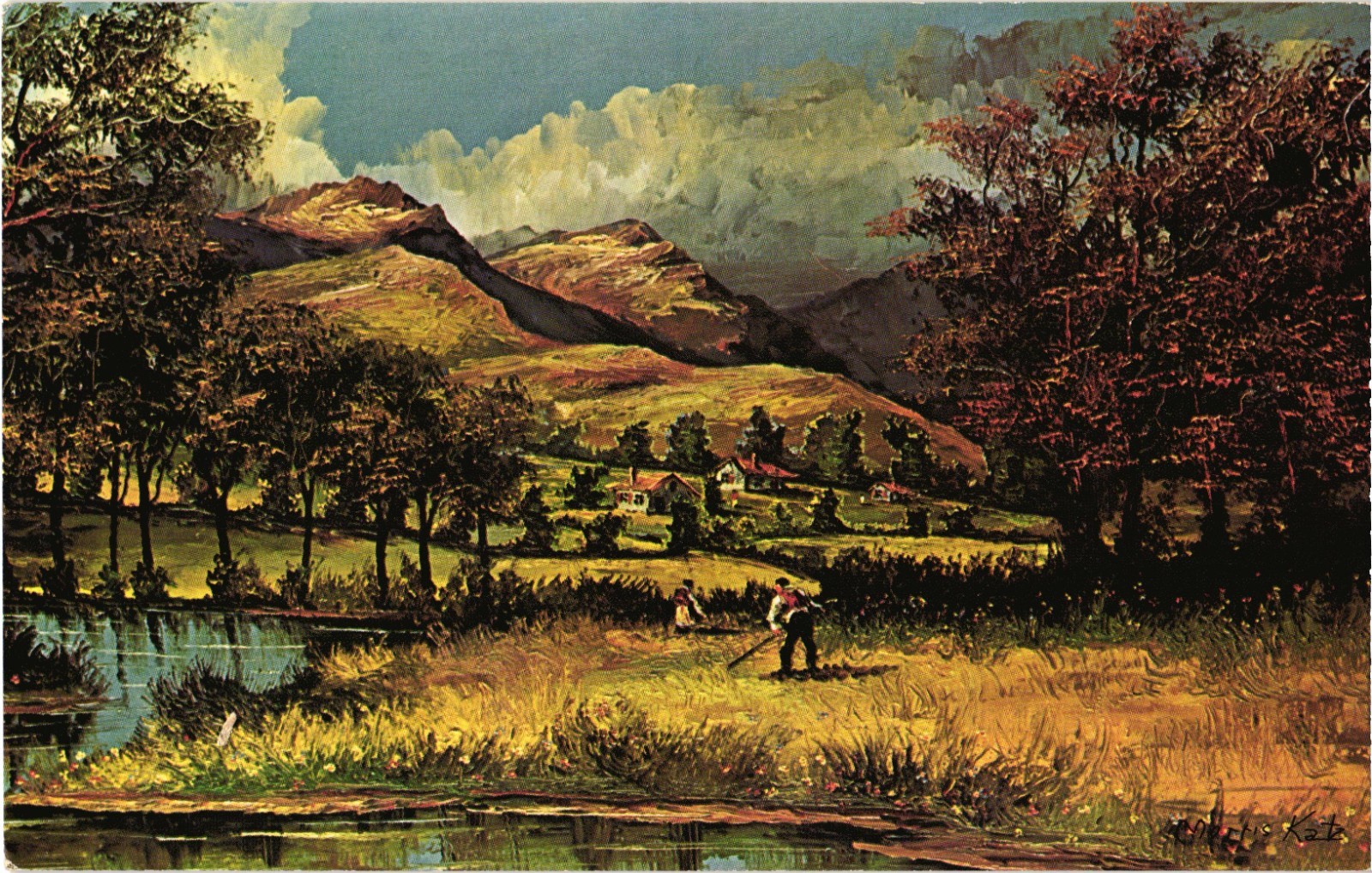 Harvest Time – Thinking of You Morris Katz Postcard Unposted