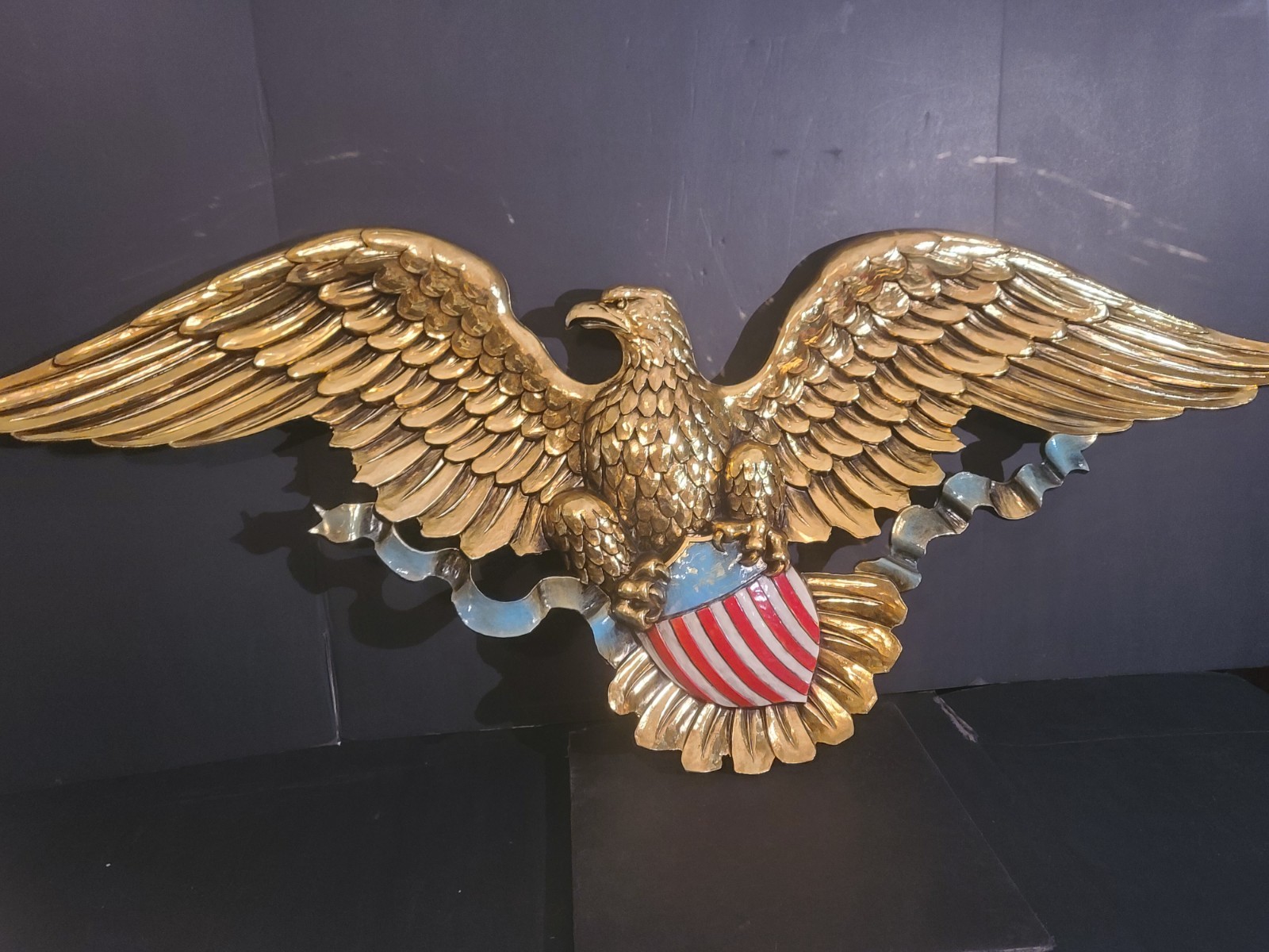 Vintage Syroco American Eagle Wall Hanging Plaque Model 3762 46” X 18″ Mfg 1963