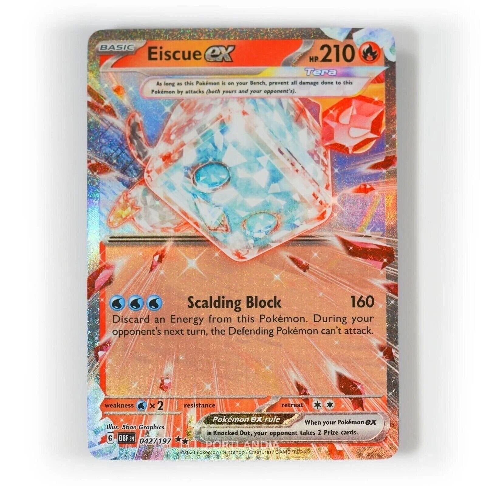Pokemon – Eiscue ex – 042/197 – SV Obsidian Flames – Half Art Card