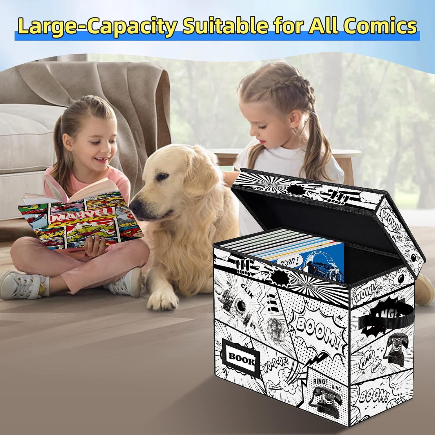Collection Comic Book Storage Boxes, Protector Organizer 15.8″ X 7.8″ X 11.8″ Co