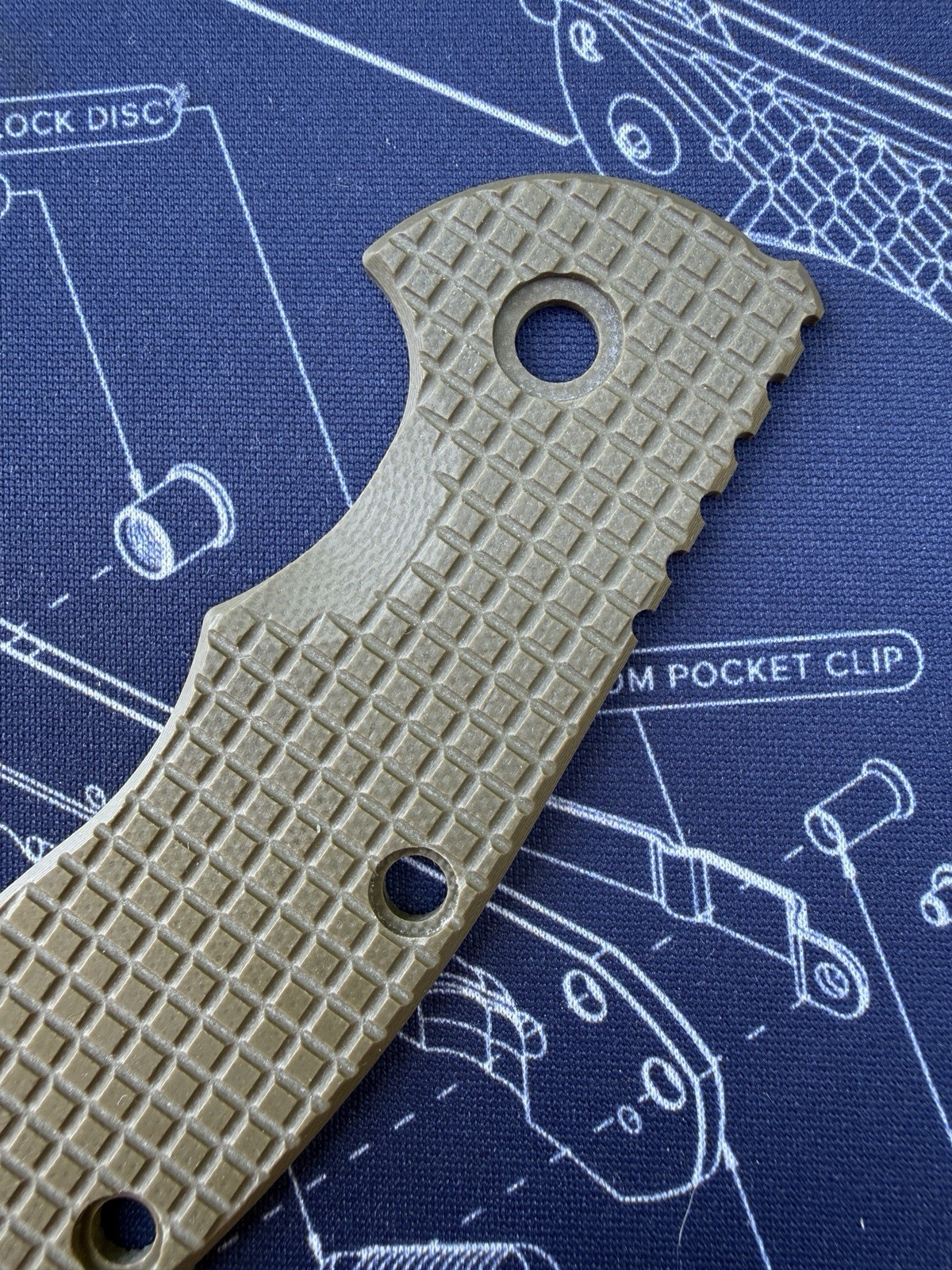 Hinderer XM-18 Knife Scale MEFP Monkey Edge FRAG Pattern OD Green