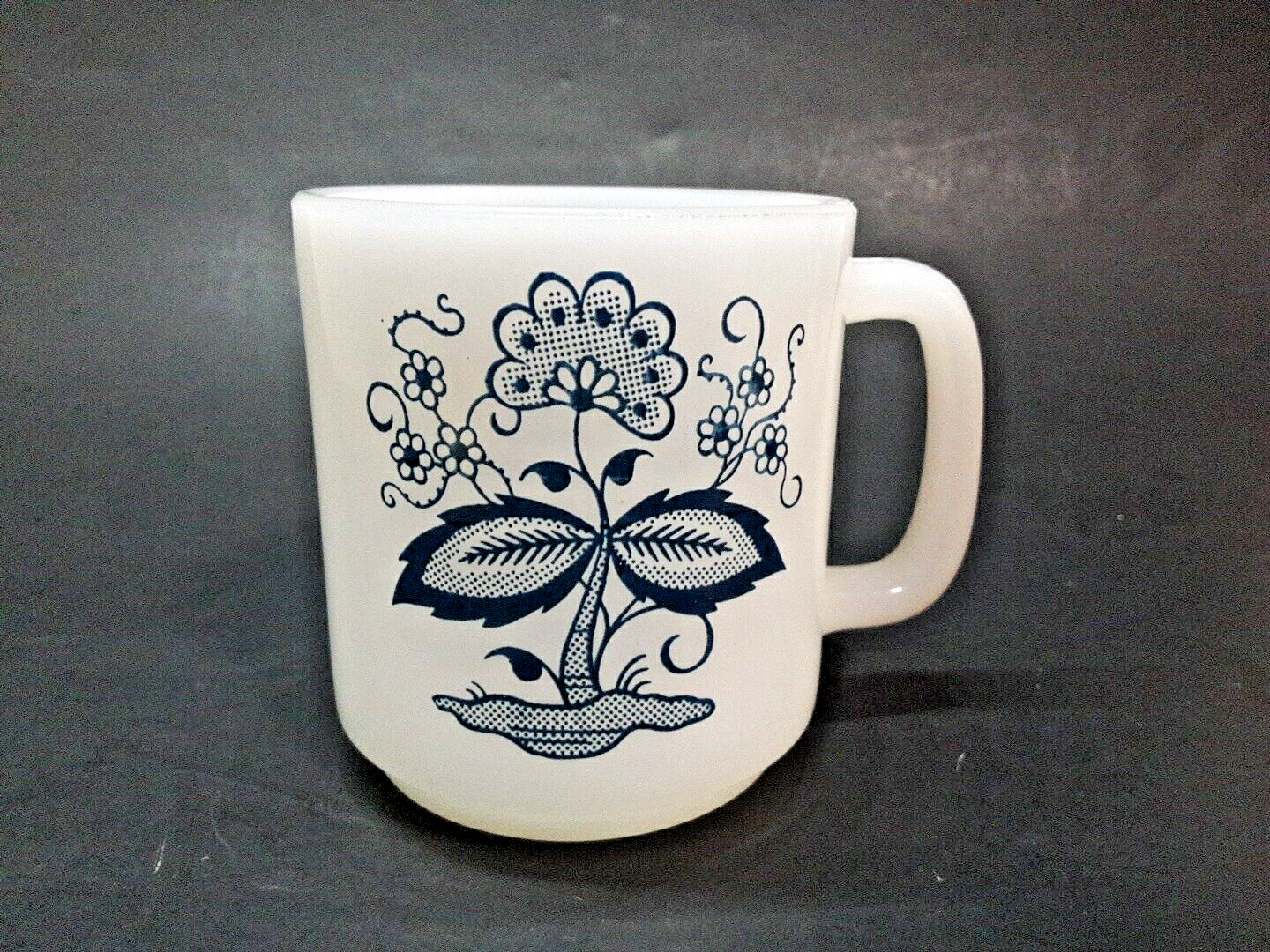 Vintage Glasbake Coffee Cup Mug Tea Blue Onion