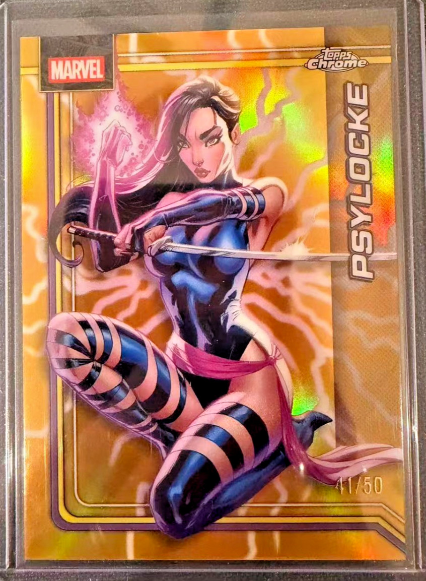 2026 Topps Chrome Marvel Psylocke Gold Refractor /50 #41/50 X-Men Rare