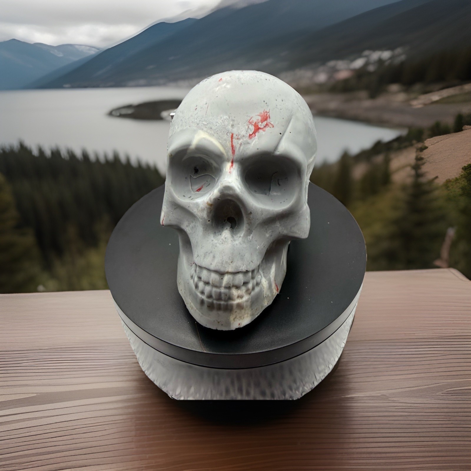 8 Ounce Pla Plastic Skull Multicolor 4 1/2 Inches Long Display Sculpture
