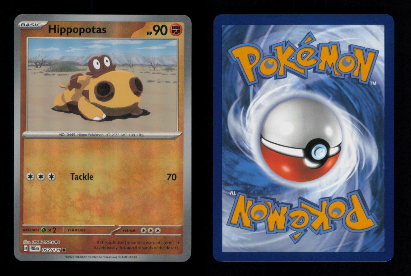 HOLO HIPPOPOTAS (MASTER BALL PATTERN) COMMON 052/131 NM POKEMON