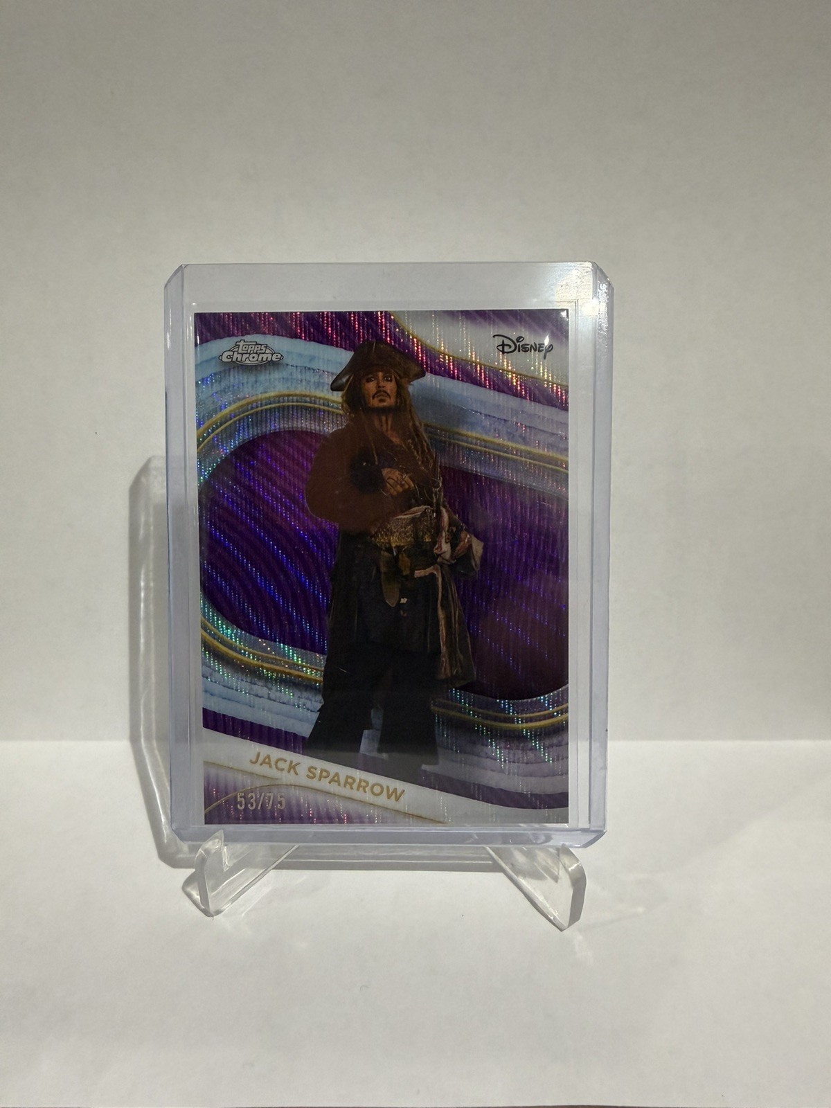 2025 Topps Chrome Disney #3 Jack Sparrow Purple Prizm Refractor /75