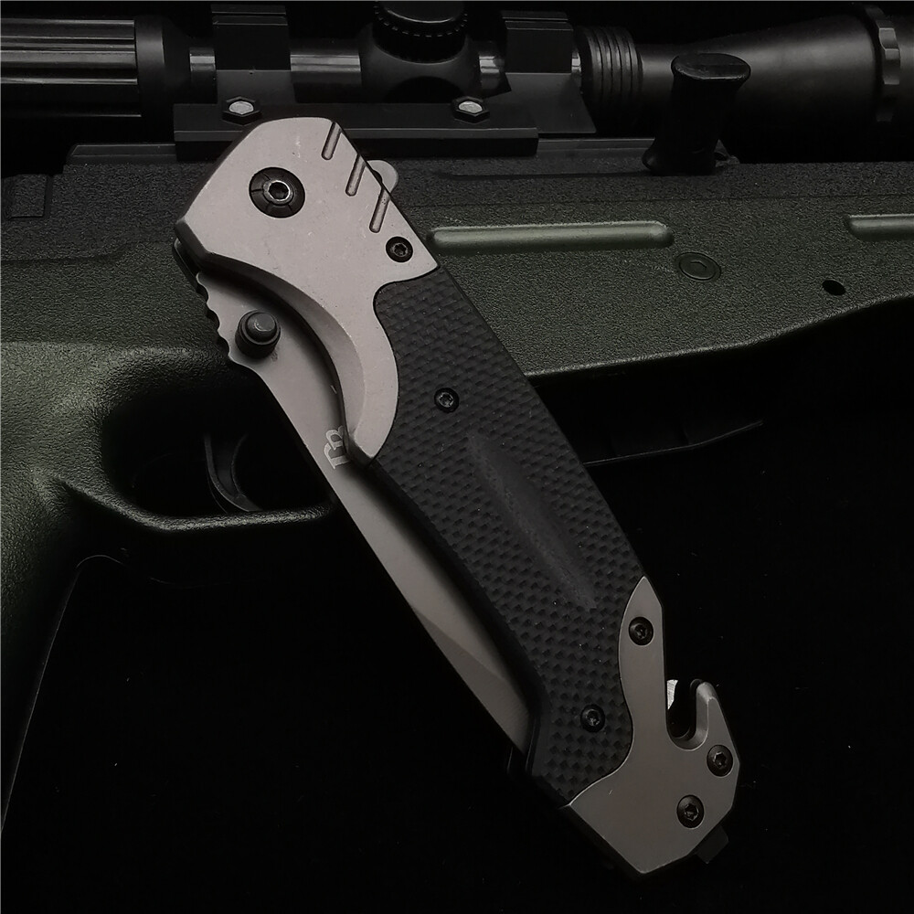 New High-quality 9″ Spring assisted Folding Survival Camping Hunting Knife