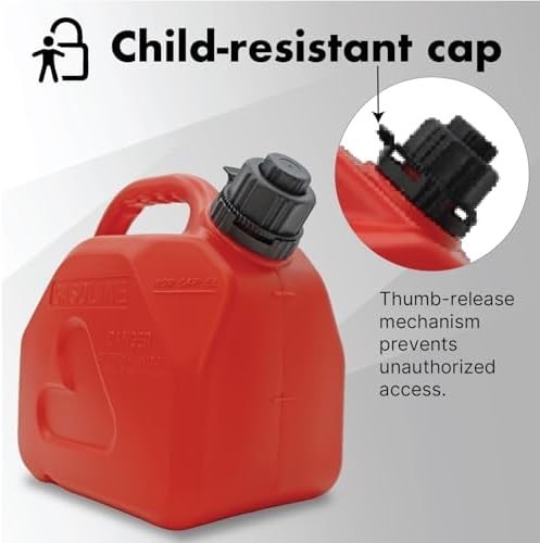 1.5 Gallon Gas Can with Auto Mount and One Gas Can Spout Replacement and filter