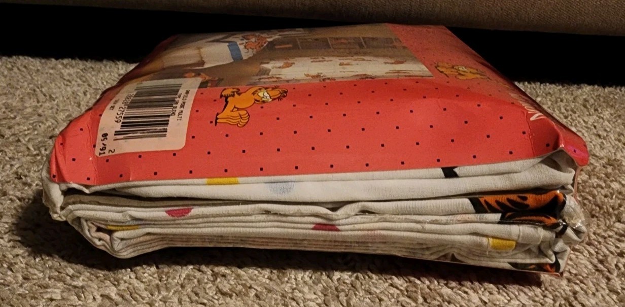Garfield Twin Bed Sheet Set Fitted Flat Pillow Set Tastemaker by Stevens NOS