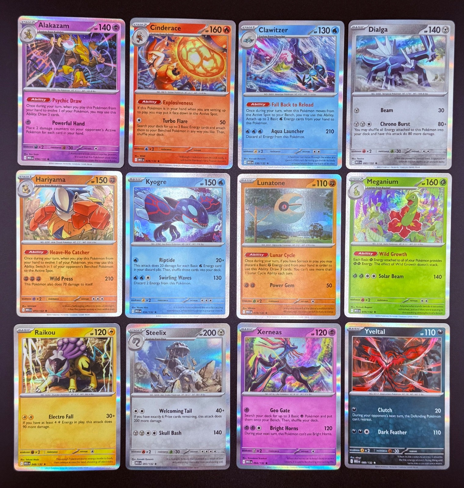 Pokemon TCG Mega Evolution Holo Rare Set 12 Cards Complete Rare Holo Set