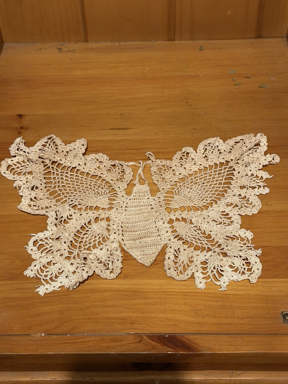 White Crochet Lace Doily, Butterfly Shape Pattern, All Occasions, Unisex Adult