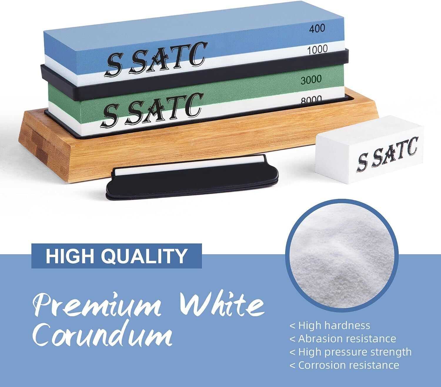Knife Sharpening Stone Set Professional Whetstone 4 Side Grit 400/1000 3000/8000