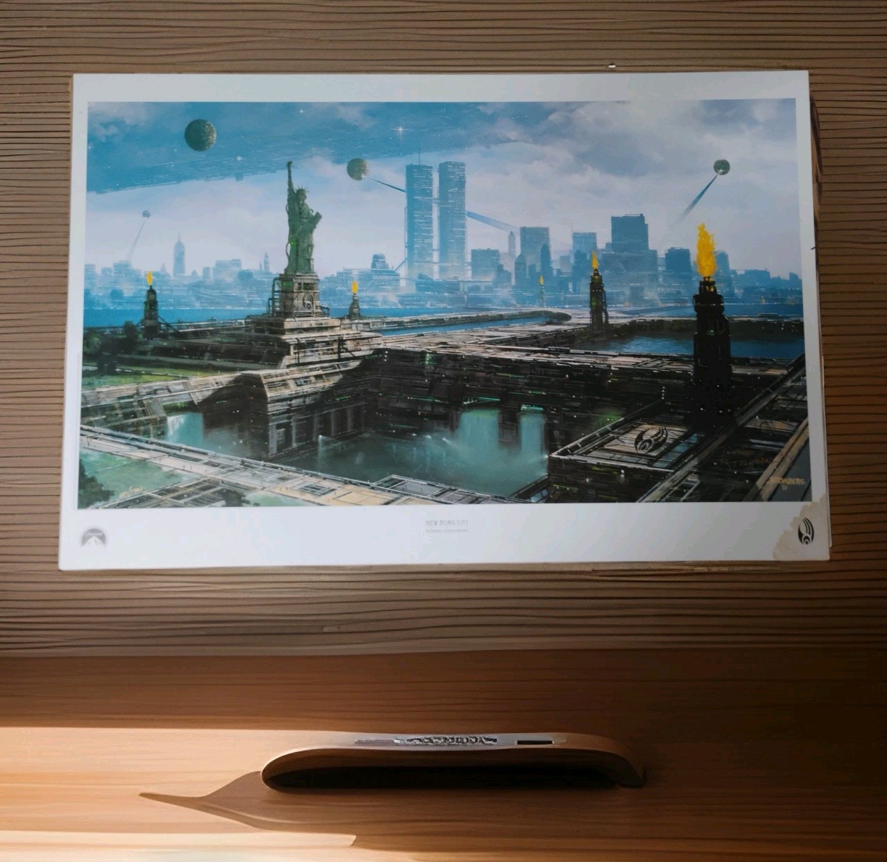 Star Trek New Borg City Lithograph Robert Stromberg #1151/1701 26×39.5, COA