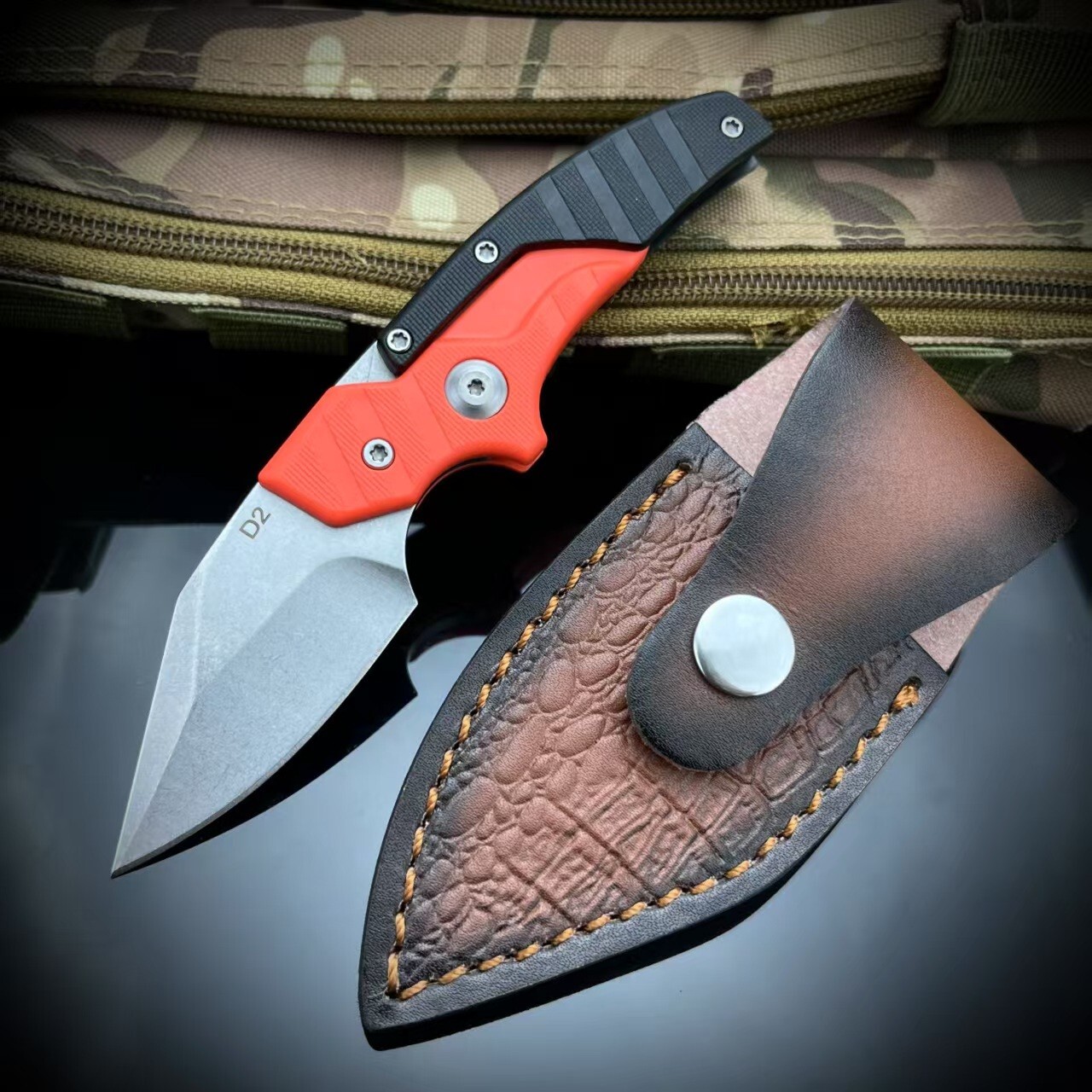 Camping Multipurpose Folding Knife D2 steel Clip Point Blade EDC pocket knife