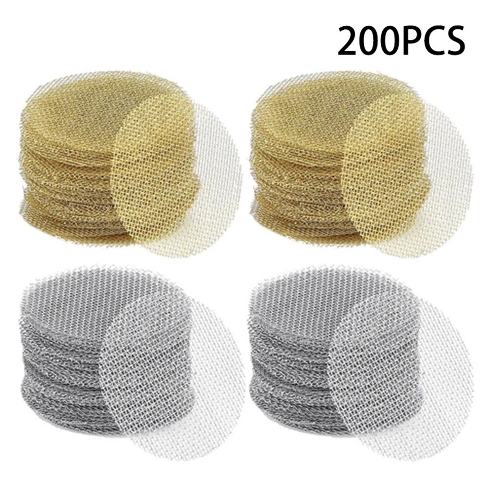 200Pcs Pipe Filter Screens Round-shaped Stainless Steel/Brass For Tobacco Pipes