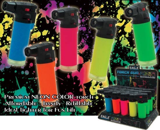 Eagle Jet Torch Adjustable Windproof Butane Refillable Lighter Lot of 1 NEON