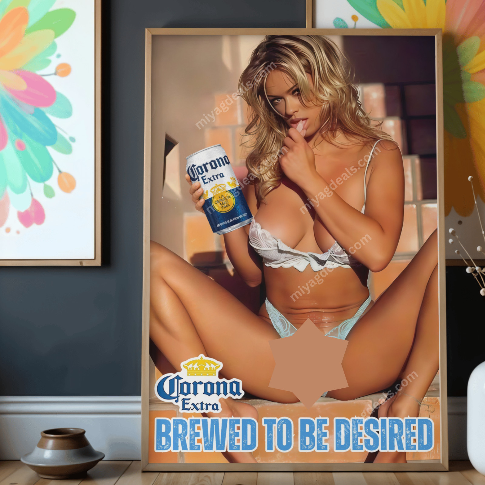 Corona Extra Beer Poster Sexy Blonde Girl Bar Man Cave Wall Decor 16×24 Read De
