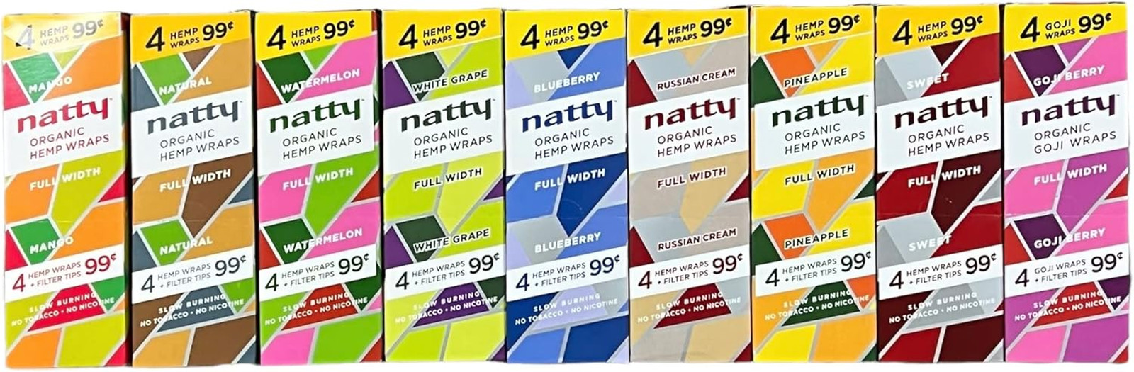Natty Rolling Paper Pre-Wraps Combo Variety 9 Packs + RSV Scoop Card