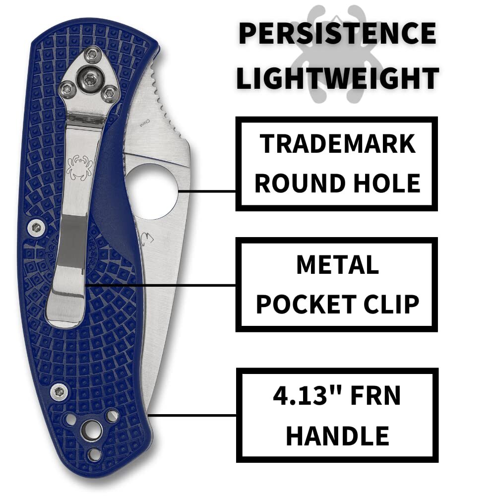 Spyderco Persistence Lightweight Knife (PlainEdge, Blue)