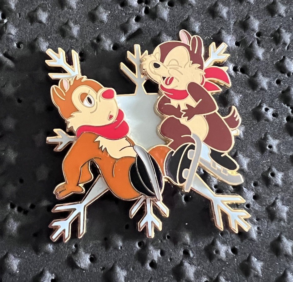 Disney Pin Chip n Dale Winter Snowflake Ice Skates AP ARTIST PROOF 2004