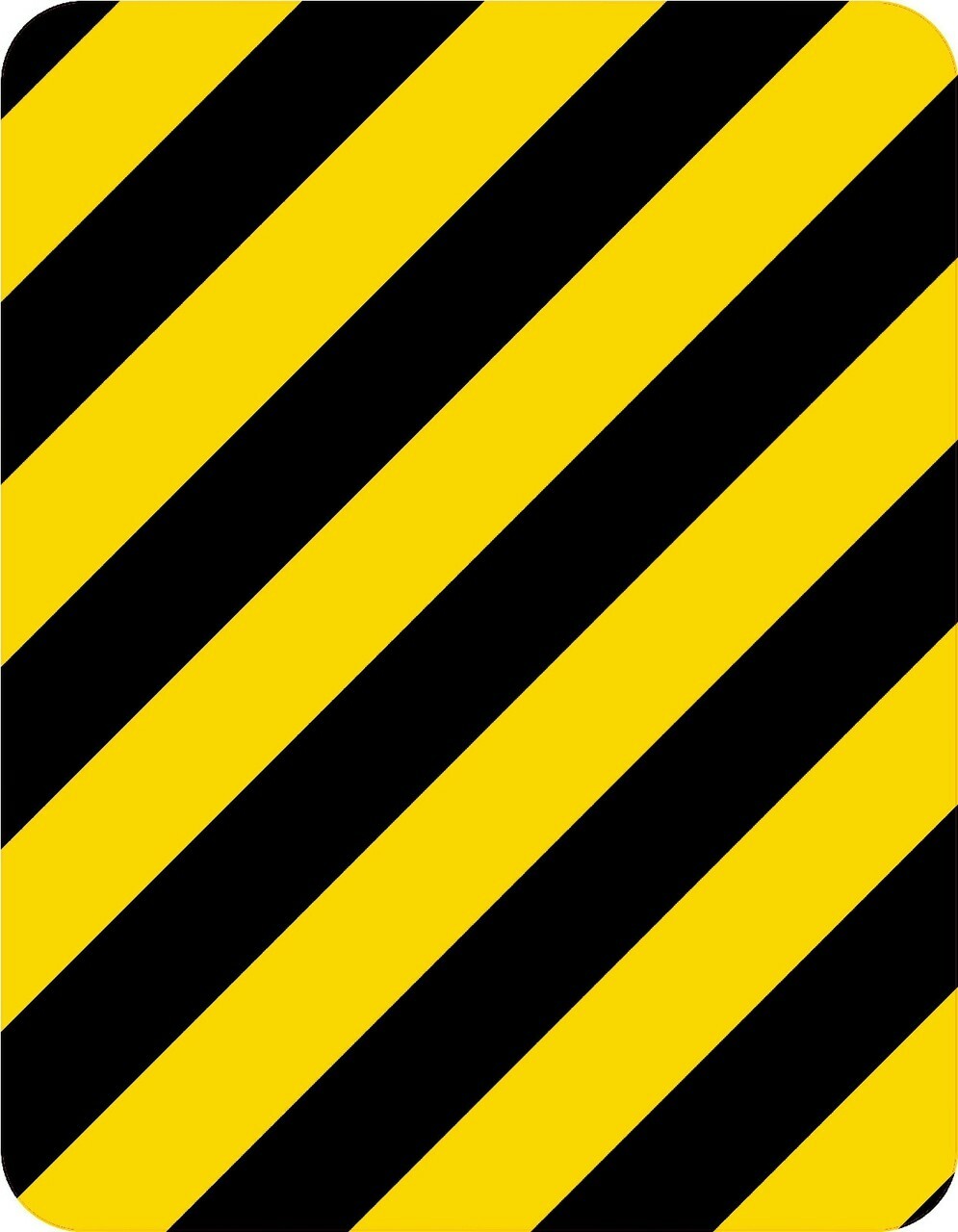 10.5in x 13.5in Yellow and Black Caution Stripes Vinyl Sticker Car Vehicle Decal