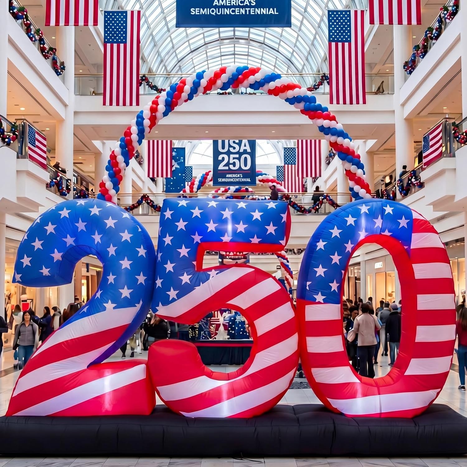 8.8Ft Inflatable 250Th Anniversary Decoration, Blow up 4Th of July Patriotic Dec