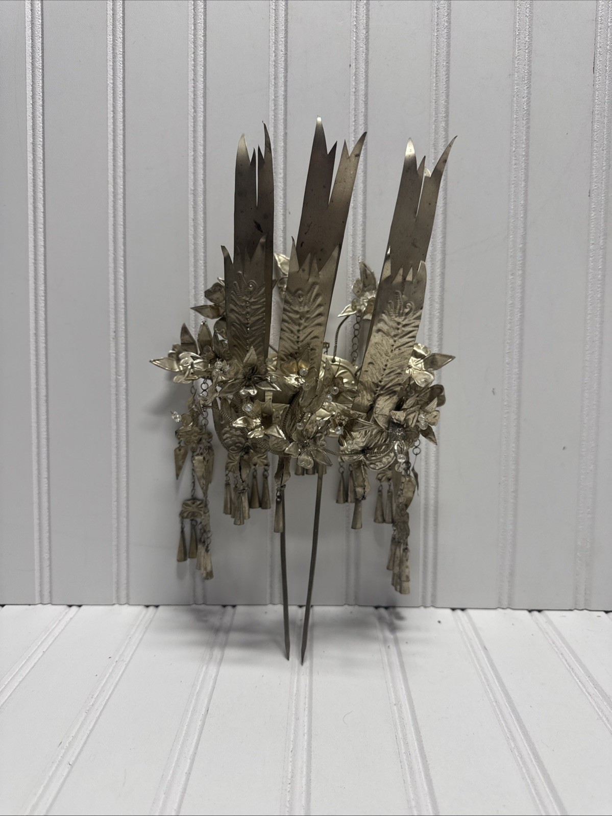 Nickel & Copper Silver Wedding Headdress Crown Very ornate