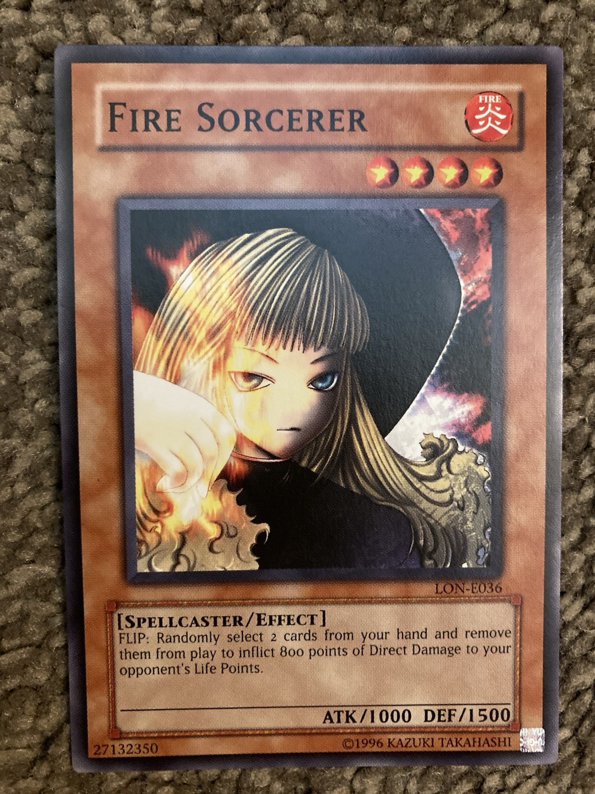 Fire Sorcerer — (Common/Rare “SPELLCASTER/EFFECT” Yu-Gi-Oh! Trading Card).