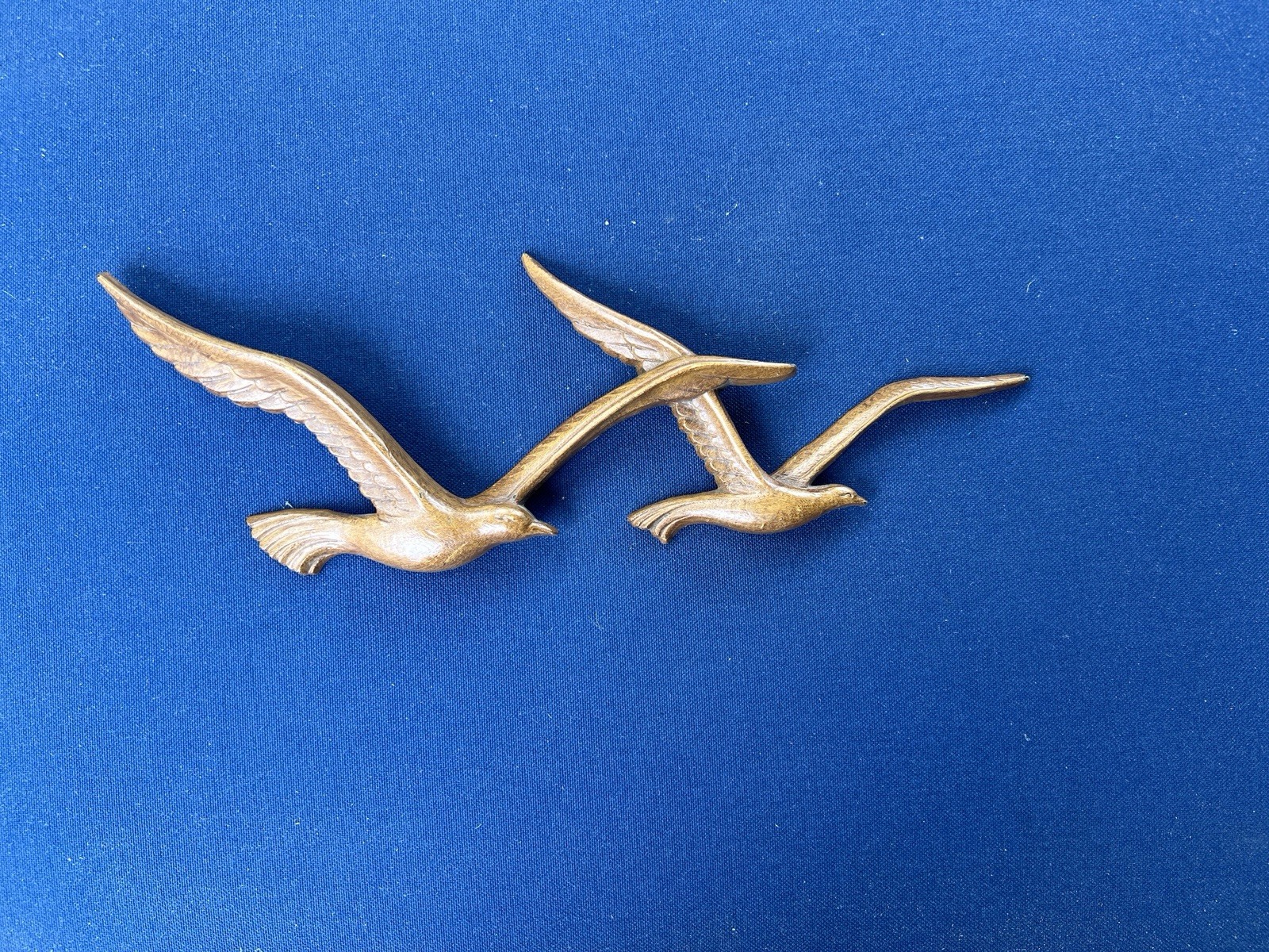Vintage 1981 Homco Seagulls Birds in Flight Wall Decor #7619 Faux Wood MCM