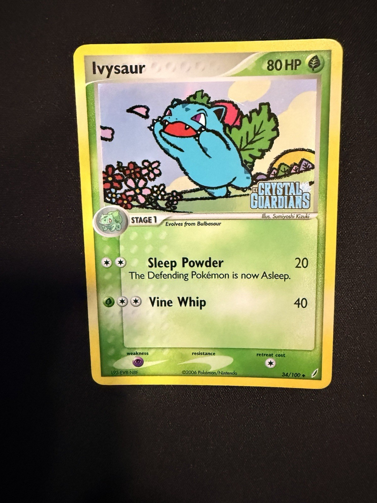 Bulbasaur & Ivysaur Reverse Holo Crystal Guardians 45/100 34/100 Pokemon TCG