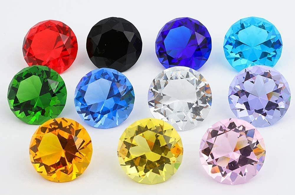 60mm/2.5” Home Office Decor Wedding Decoration Glass Diamond Shaped Paperweight