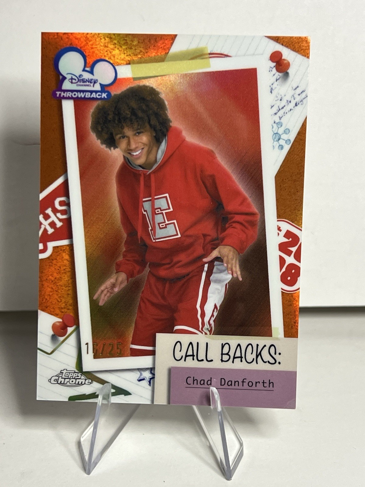 Disney Chrome 2026 High School Musical Chad Danforth 16/25 Orange Refractor