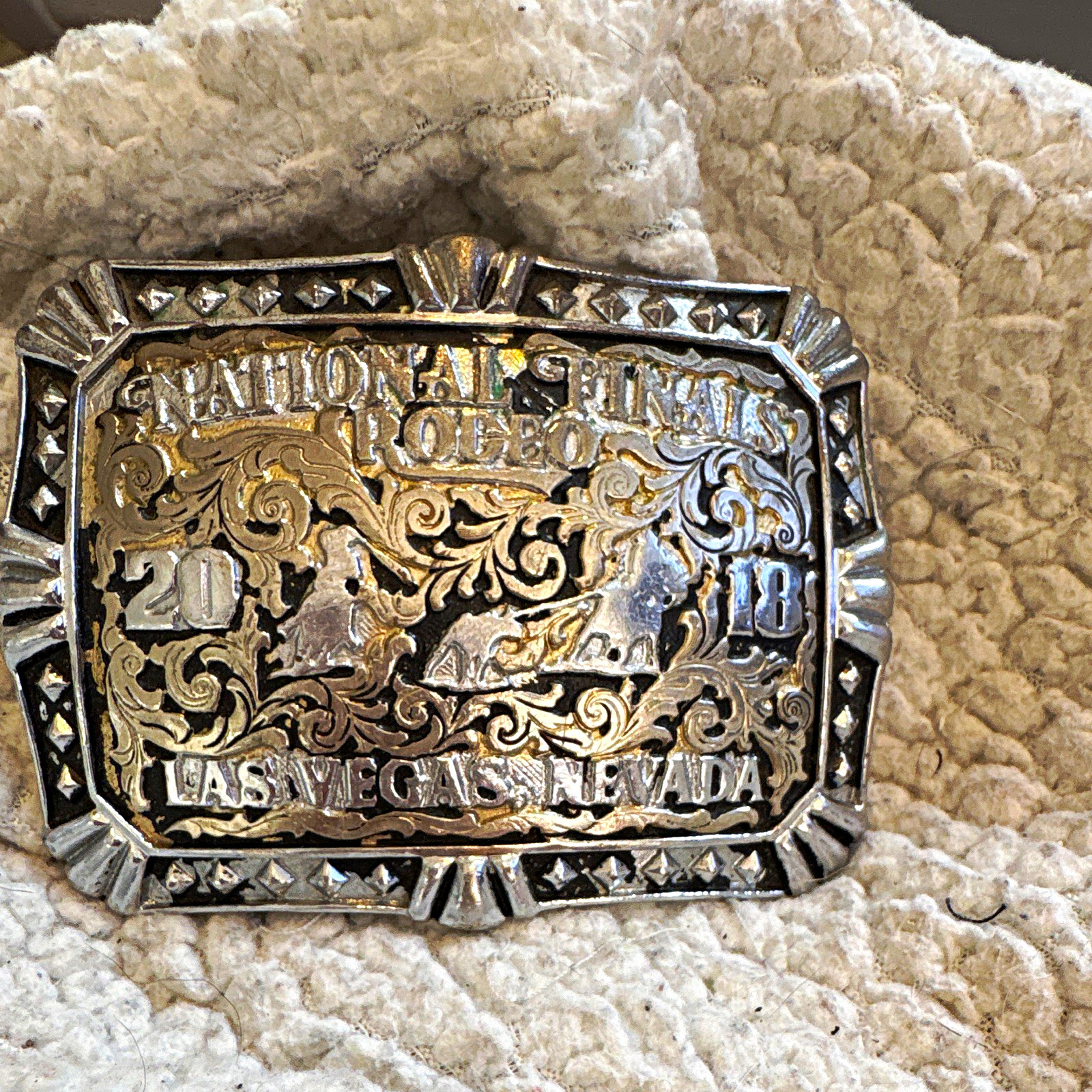 National Finals Rodeo NFR 2018 Las Vegas Nevada Engraved Western Belt Buckle