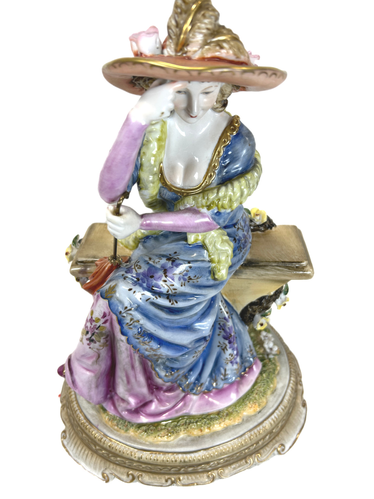 Vintage Carl Scheidig Grafenthal GDR Dresden Style Porcelain Lady Figurine